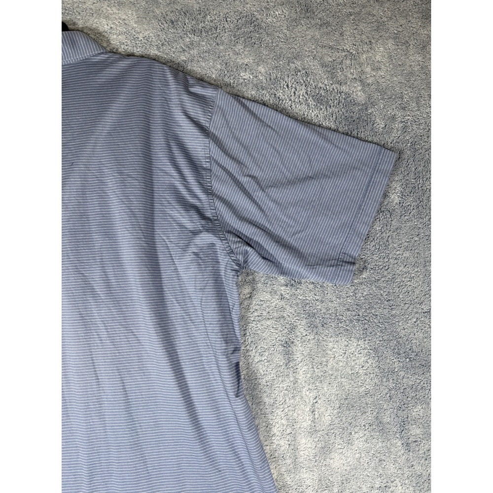 Peter Millar Mens XL Blue Striped 100% Cotton Polo Shirt Crest Logo Short Sleeve - Picture 15 of 16